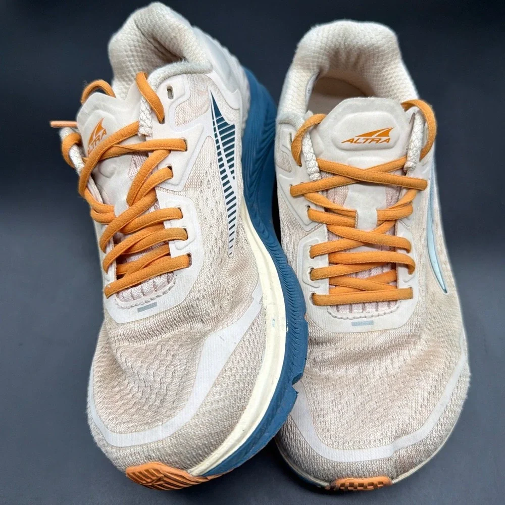 Altra Paradigm 6 Womens Running Shoes Cream Orange Blue‎ AL0A547X631 Size 6.5